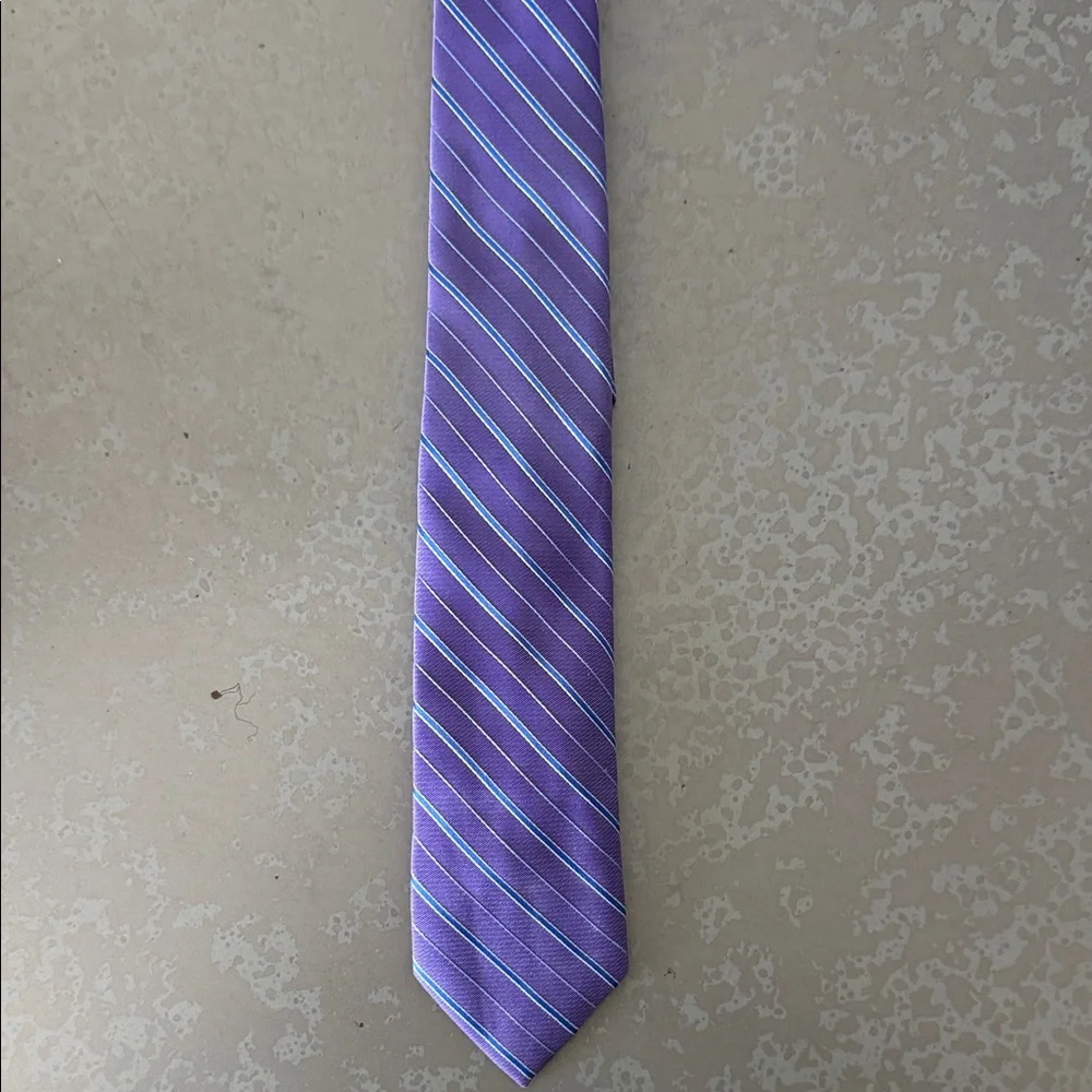 Izod Purple and Blue Striped Kids Tie